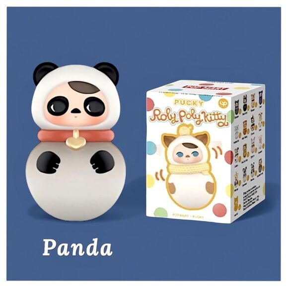 Pop Mart Pucky Roly-Poly Kitty Series Figurine - Panda - Picture 1 of 16